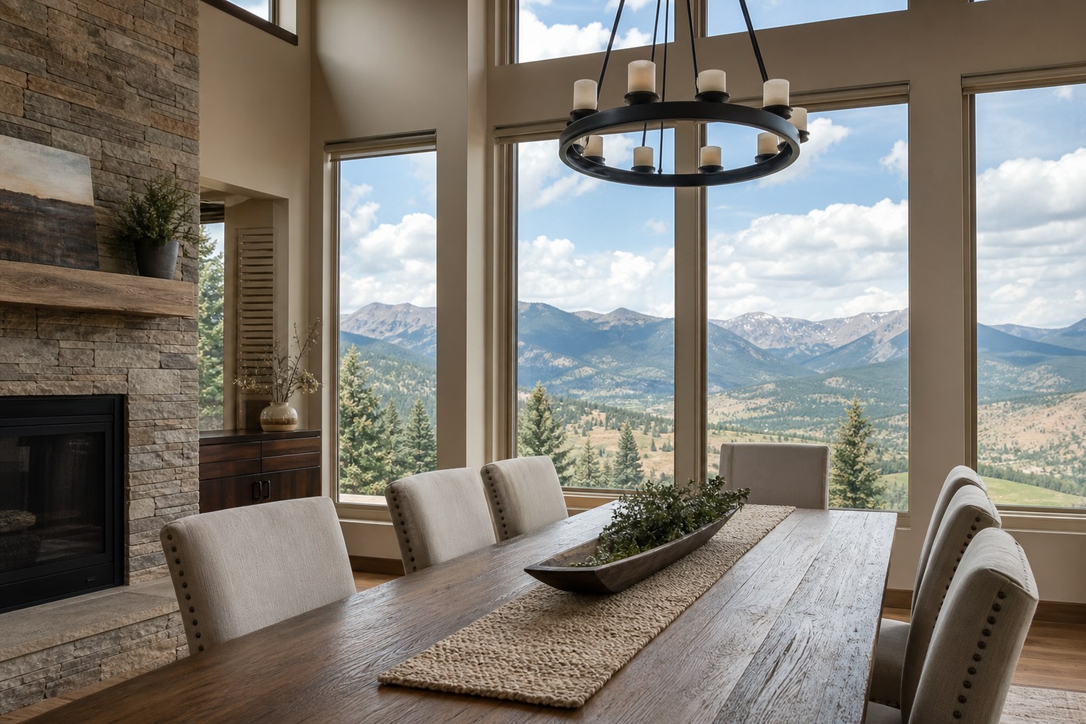 A bright Colorado home interior, illustrative